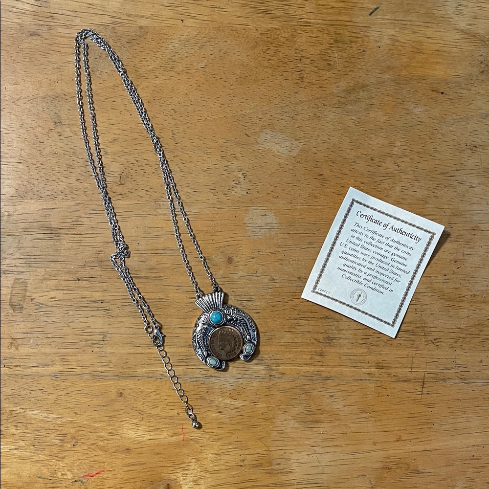 Silver and Turquoise Pendant Necklace